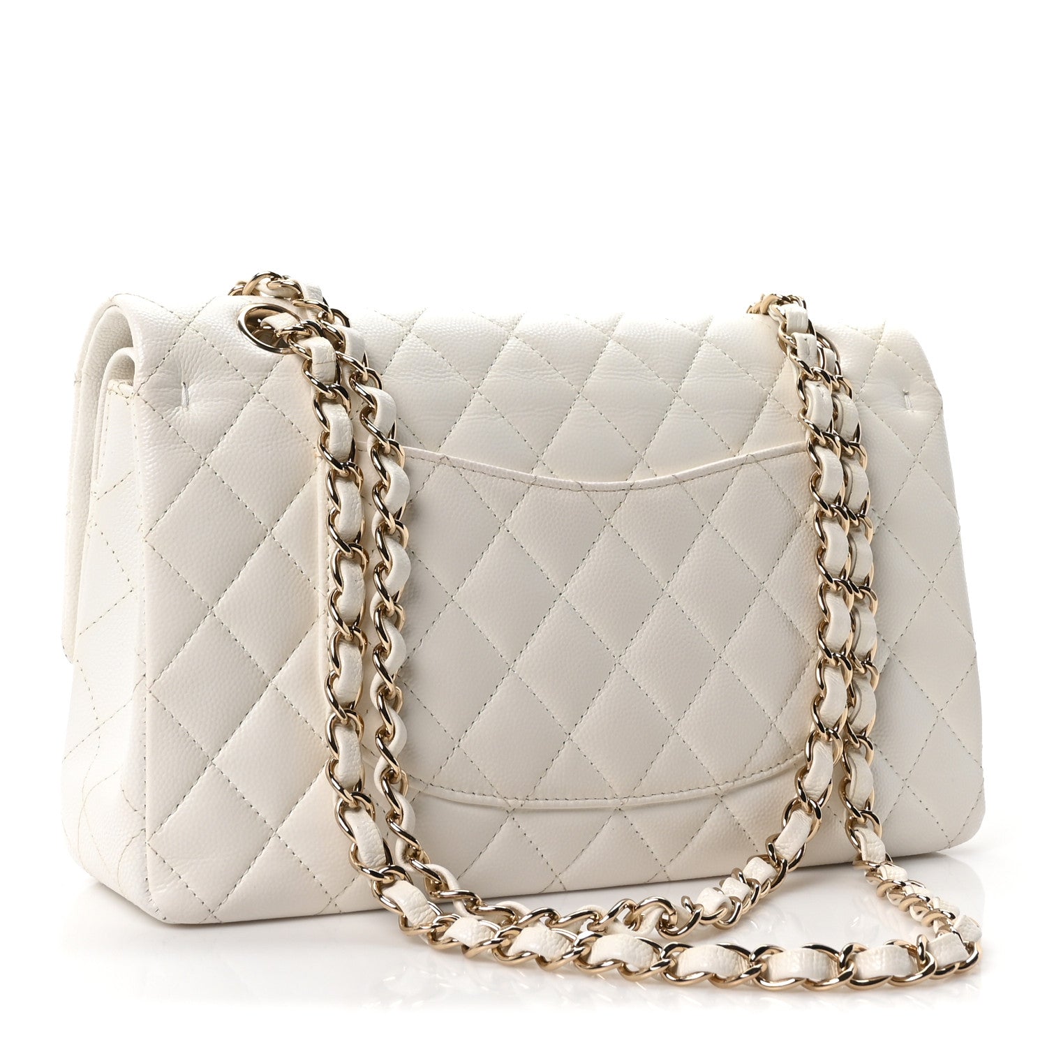 Chanel Caviar Quilted Medium Double Flap White