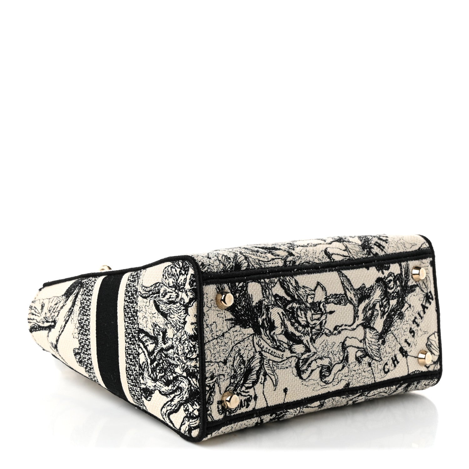 Dior Canvas Embroidered Zodiac Toile De Jouy Medium Lady D-Lite Latte
