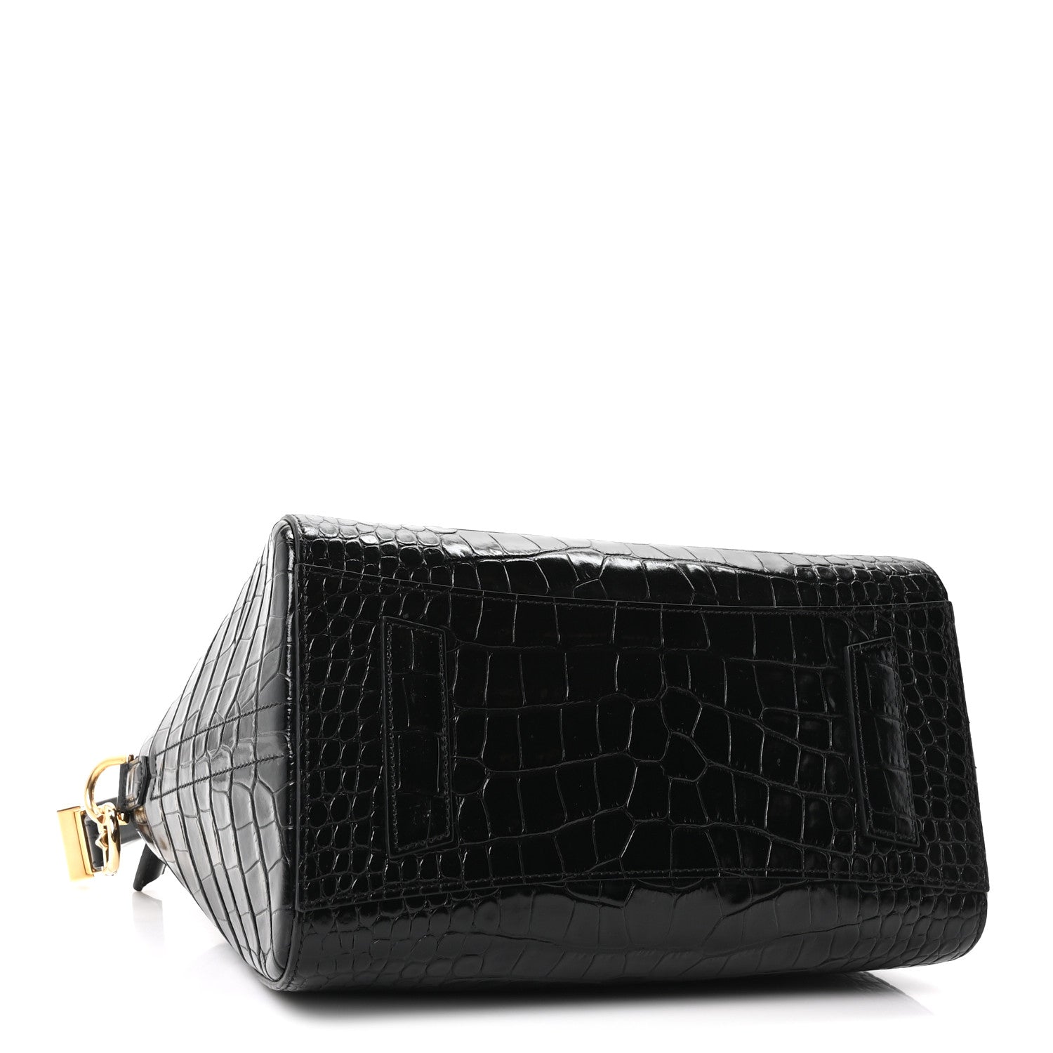 Givenchy Calfskin Crocodile Embossed Small Antigona Black
