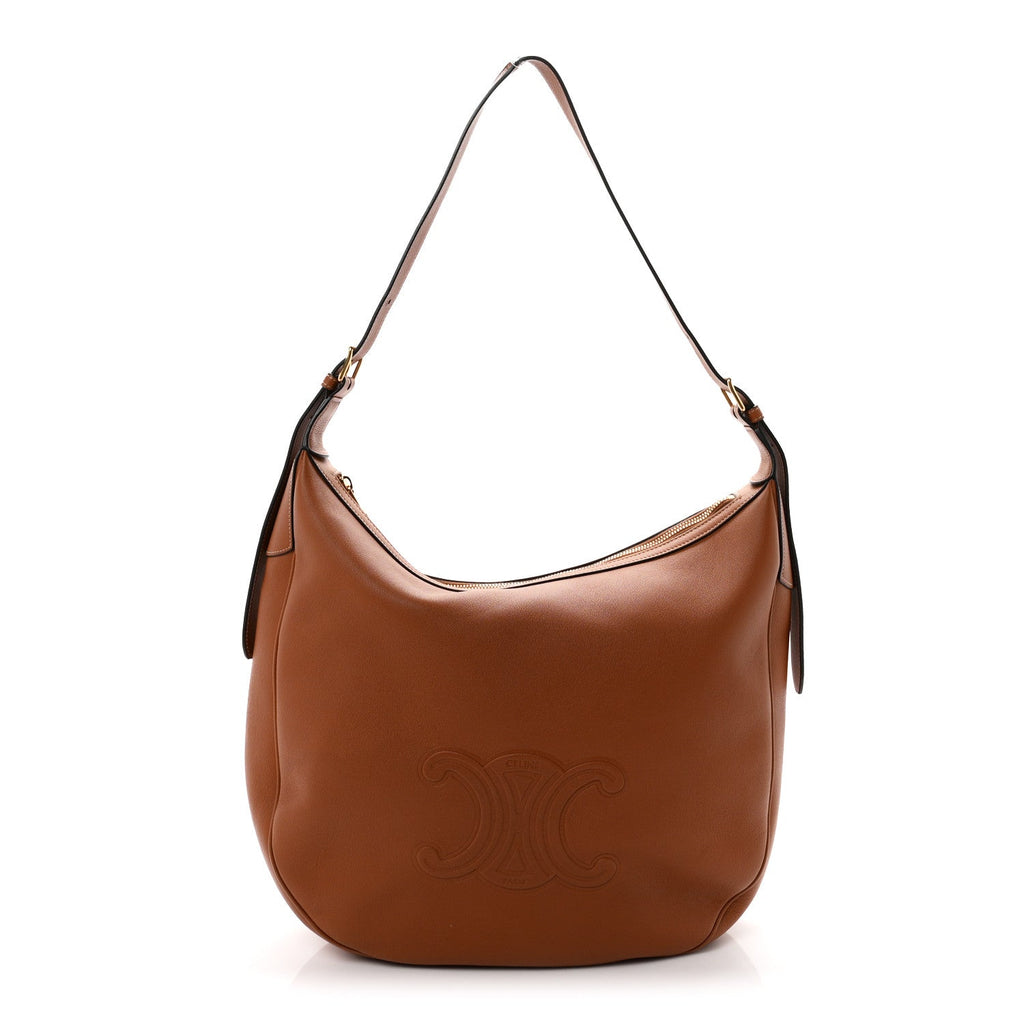 Celine Supple Calfskin Large Triomphe Heloise Shoulder Bag Tan