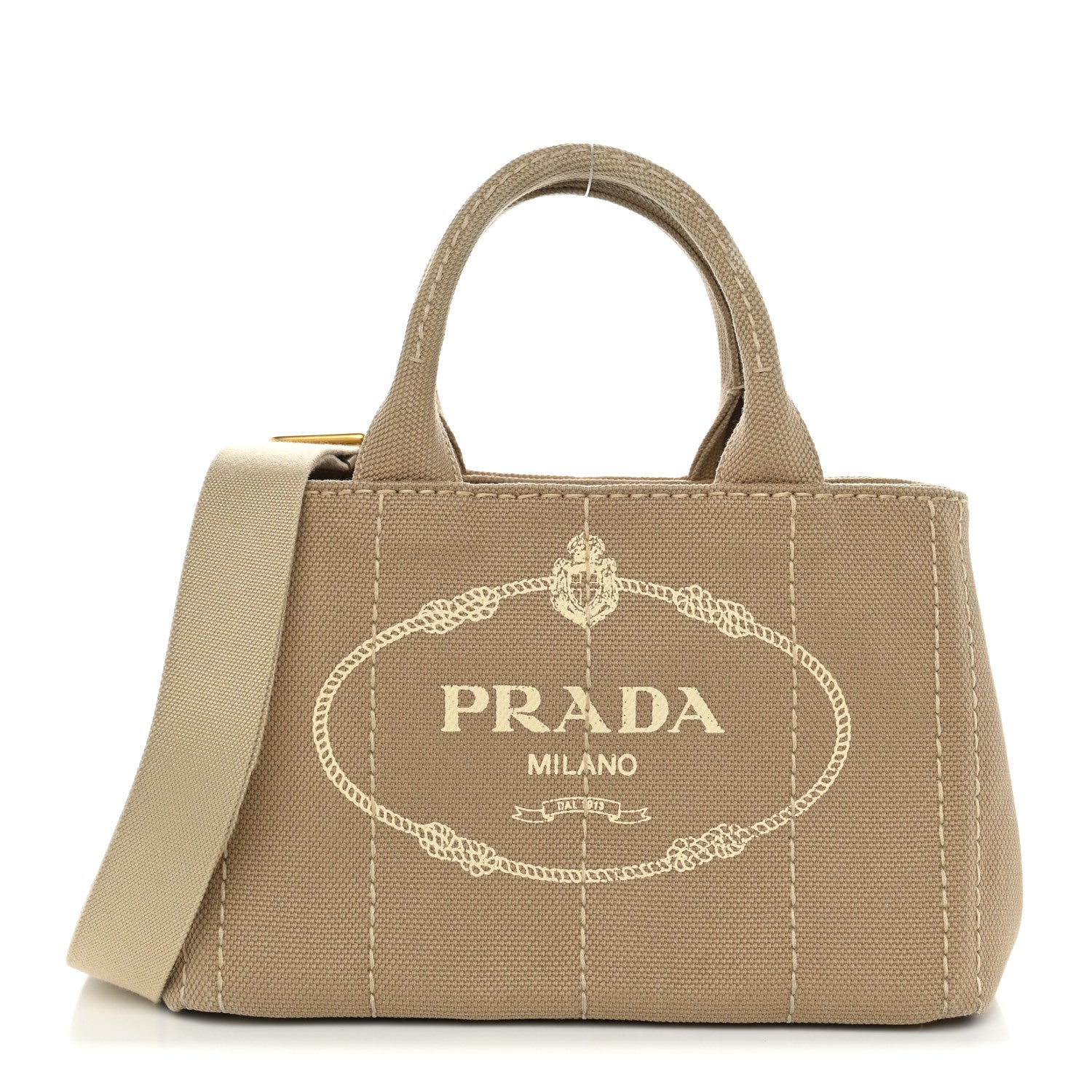 Prada Canapa Small Logo Tote Deserto