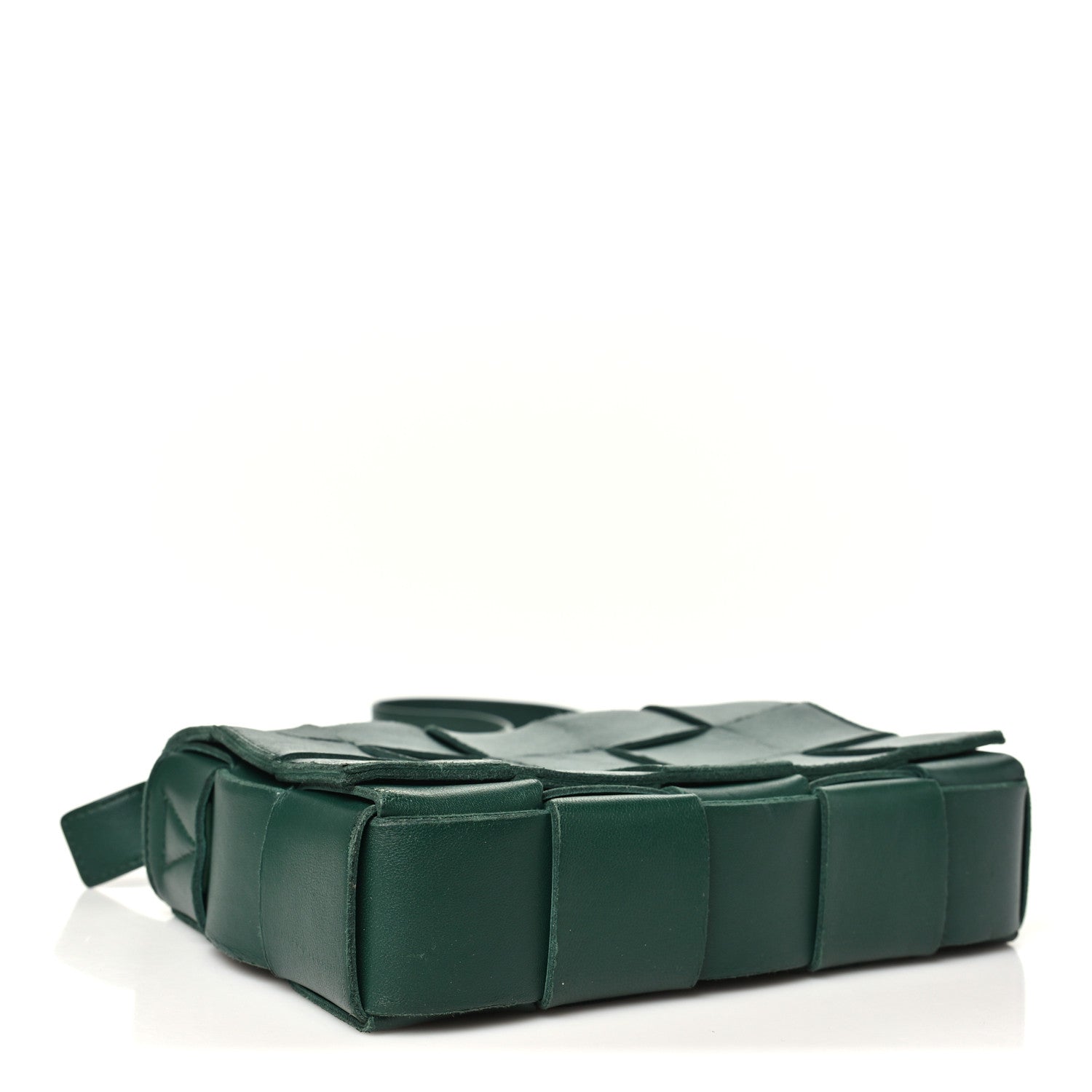 Bottega Veneta Maxi Intrecciato Cassette Crossbody Bag Raintree Green detail view