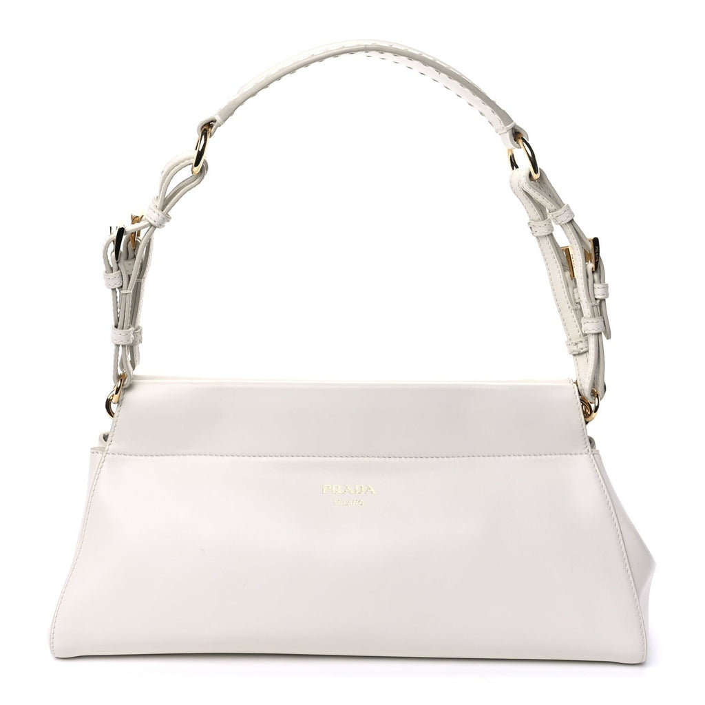 Prada Calfskin Medium Enchaine Bag Bianco