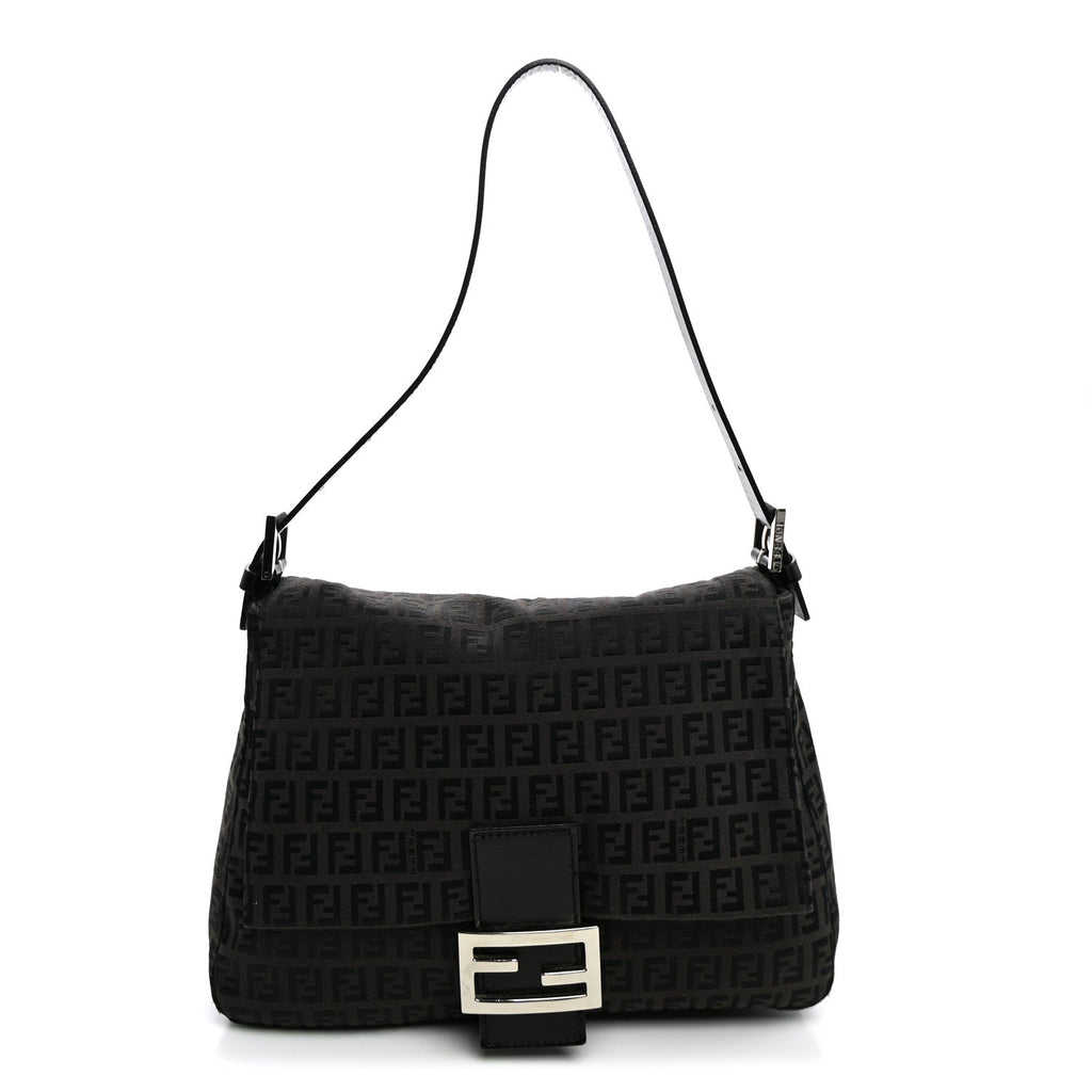 Fendi Zucchino Mama Baguette Black Moro