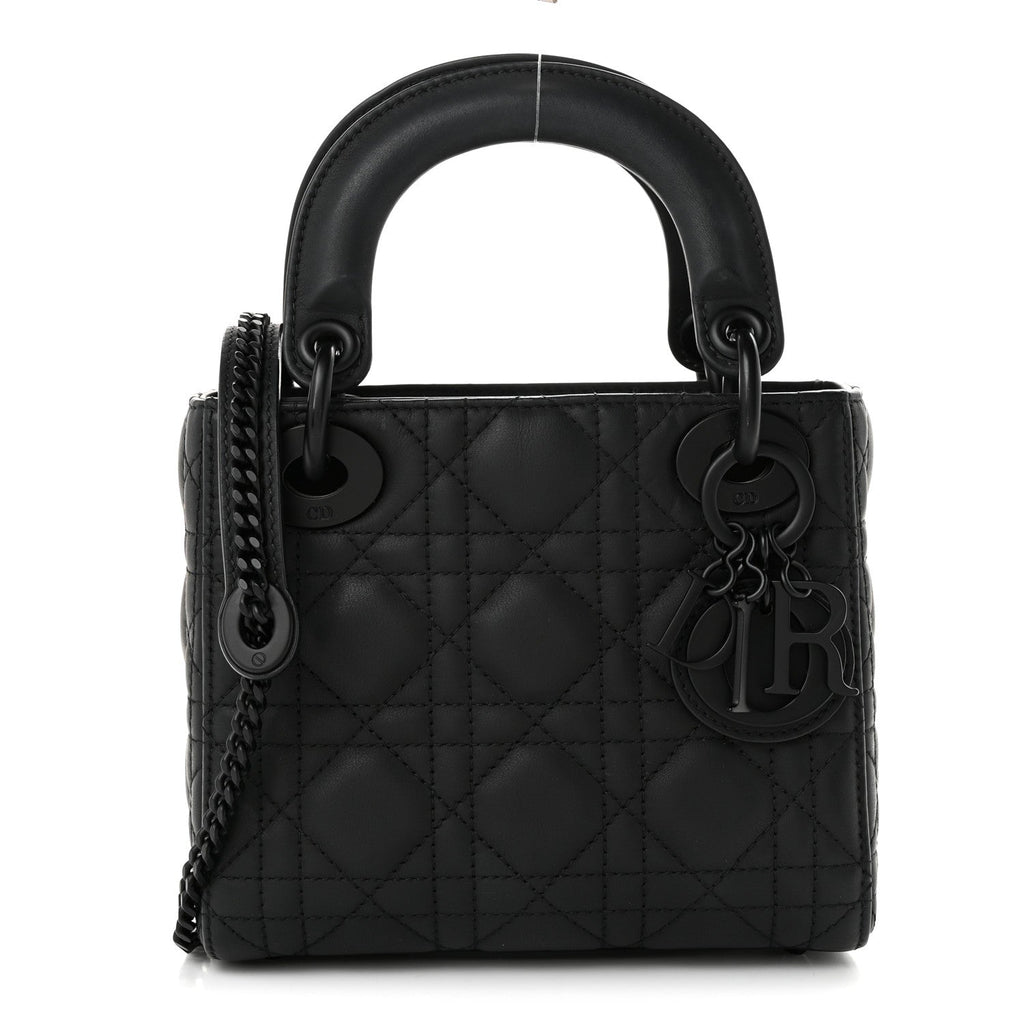 Dior Ultra Matte Calfskin Cannage Mini Lady Dior Black