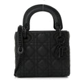 Dior Ultra Matte Calfskin Cannage Mini Lady Dior Black