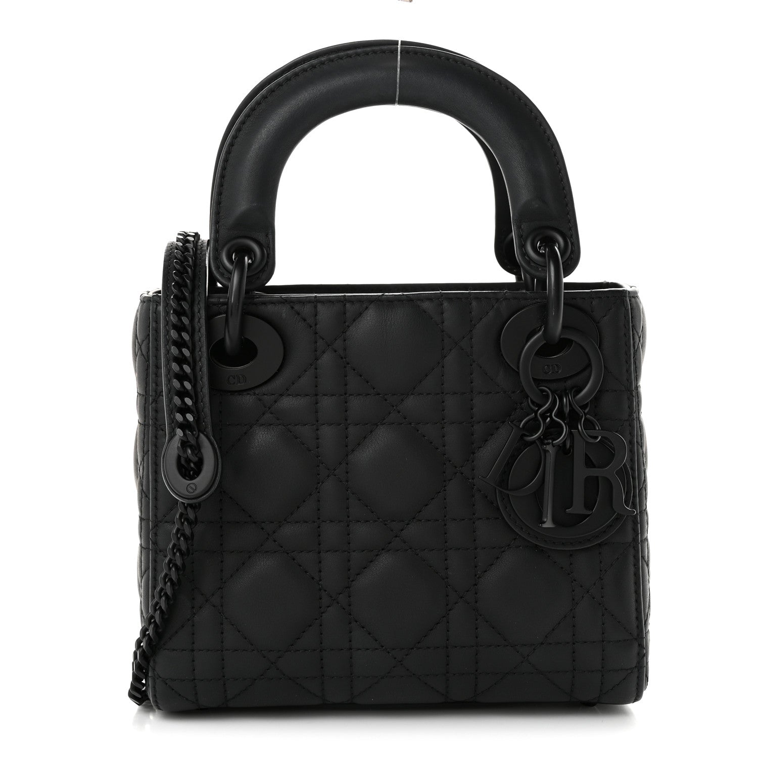 Dior Ultra Matte Calfskin Cannage Mini Lady Dior Black