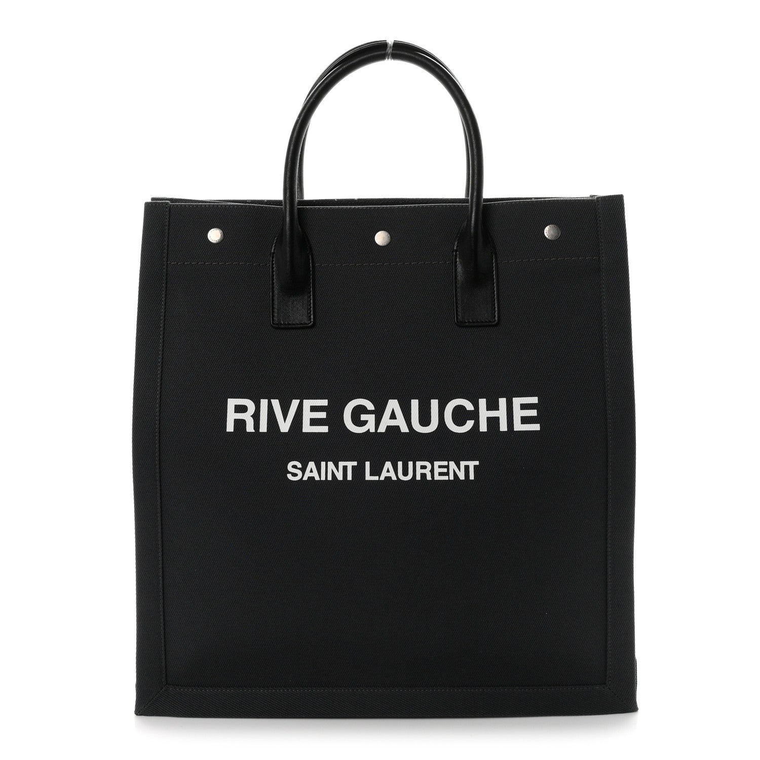 Saint Laurent Linen Calfskin Rive Gauche North South Tote Grey