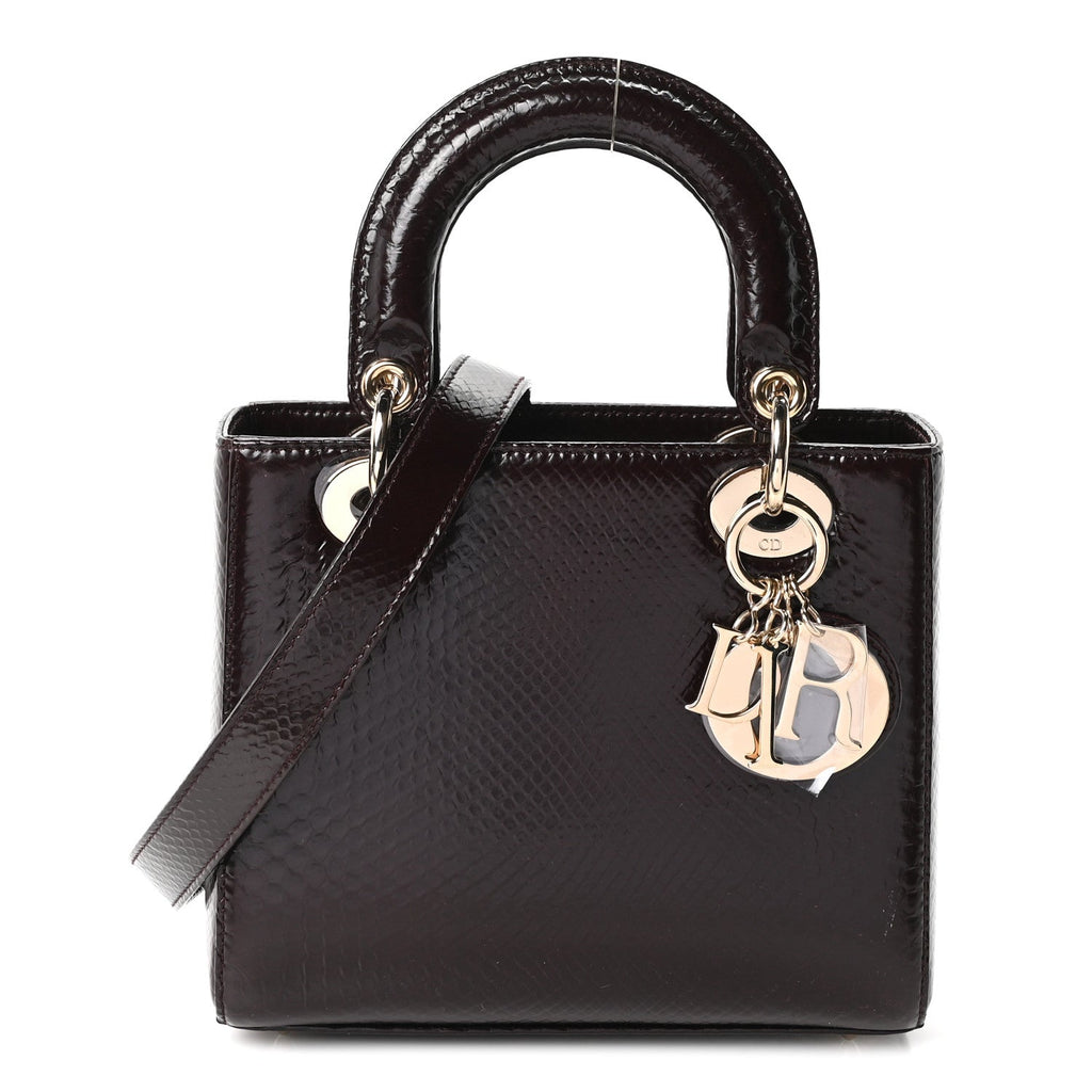 Dior Snakeskin Small Lady Dior Deep Amaranth