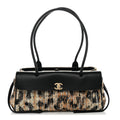 Chanel Calfskin Tweed Mixed Fibers Leopard Print Urban Essentials Small Shopping Bag Brown Black White