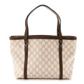 Gucci GG Supreme Monogram Calfskin Small Nice Tote New Mystic White Beige Brown