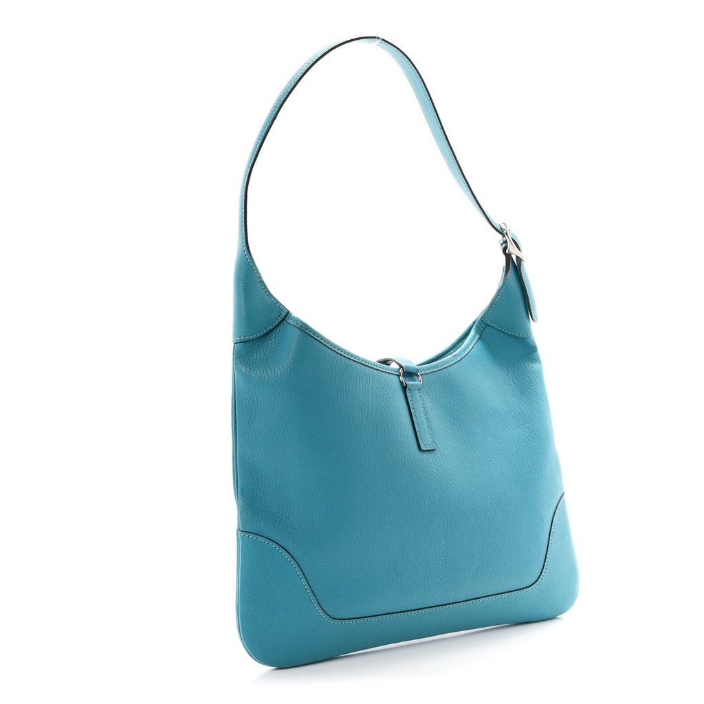 Hermès Chevre De Coromandel Trim II 31 Shoulder Bag Turquoise