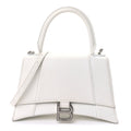 Balenciaga Grained Calfskin Small Hourglass Top Handle Bag White