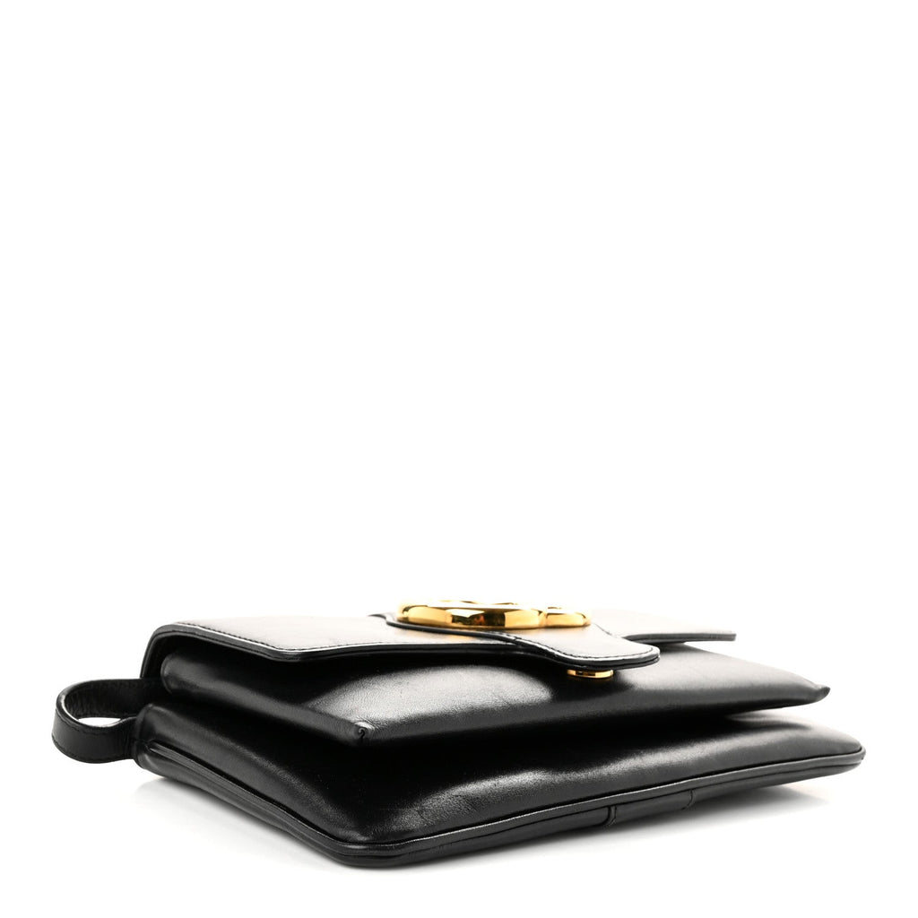 Gucci Vitello Palmellato Lux Small Arli Flap Shoulder Bag Black