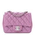 Chanel Lambskin Quilted Mini Square Flap Purple
