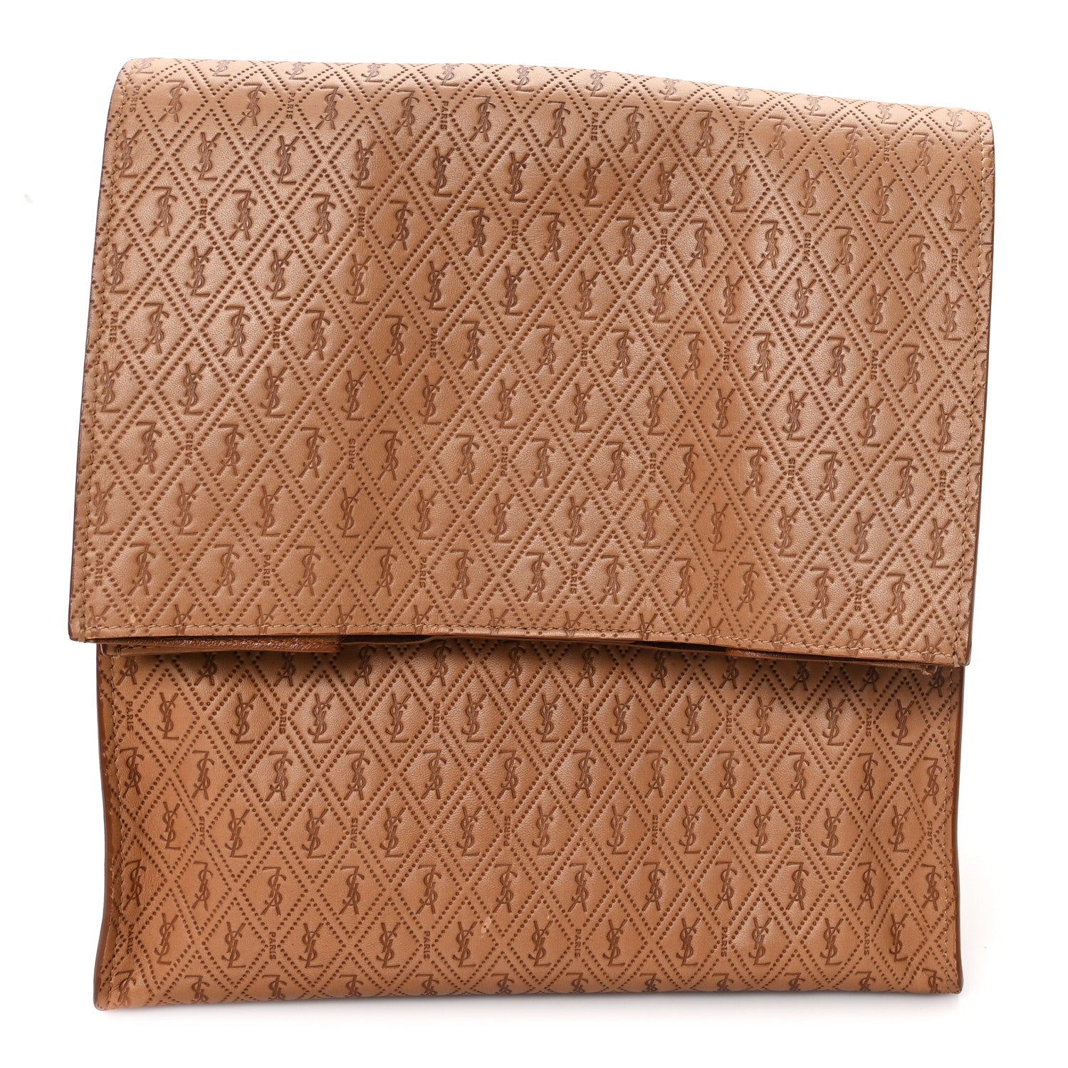 Saint Laurent Calfskin Monogram Deli Paper Bag Vintage Beige