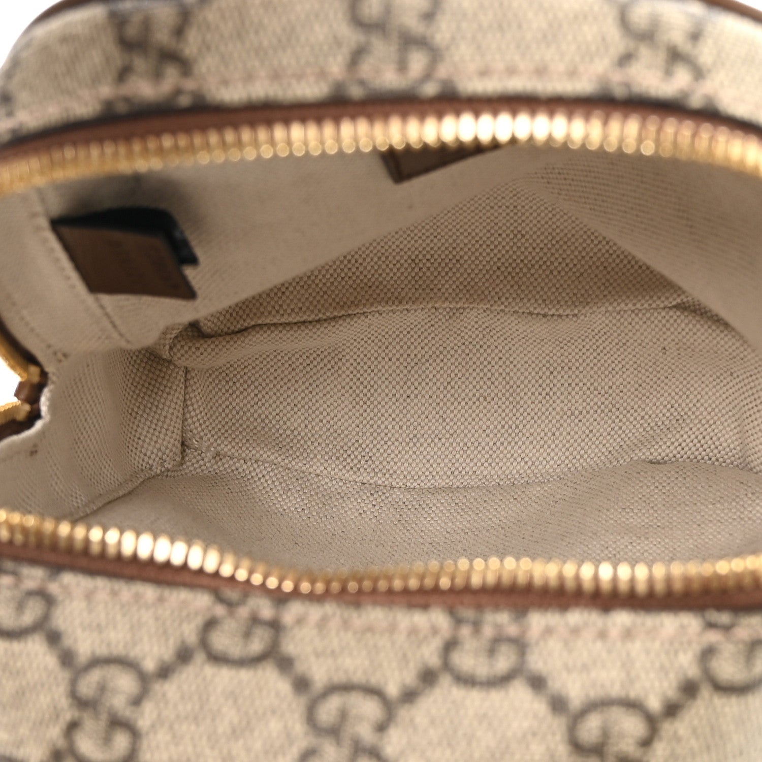 Gucci GG Supreme Monogram Azalea Calfskin Retro Interlocking G Multi-Function Bag Beige Ebony Brown Sugar