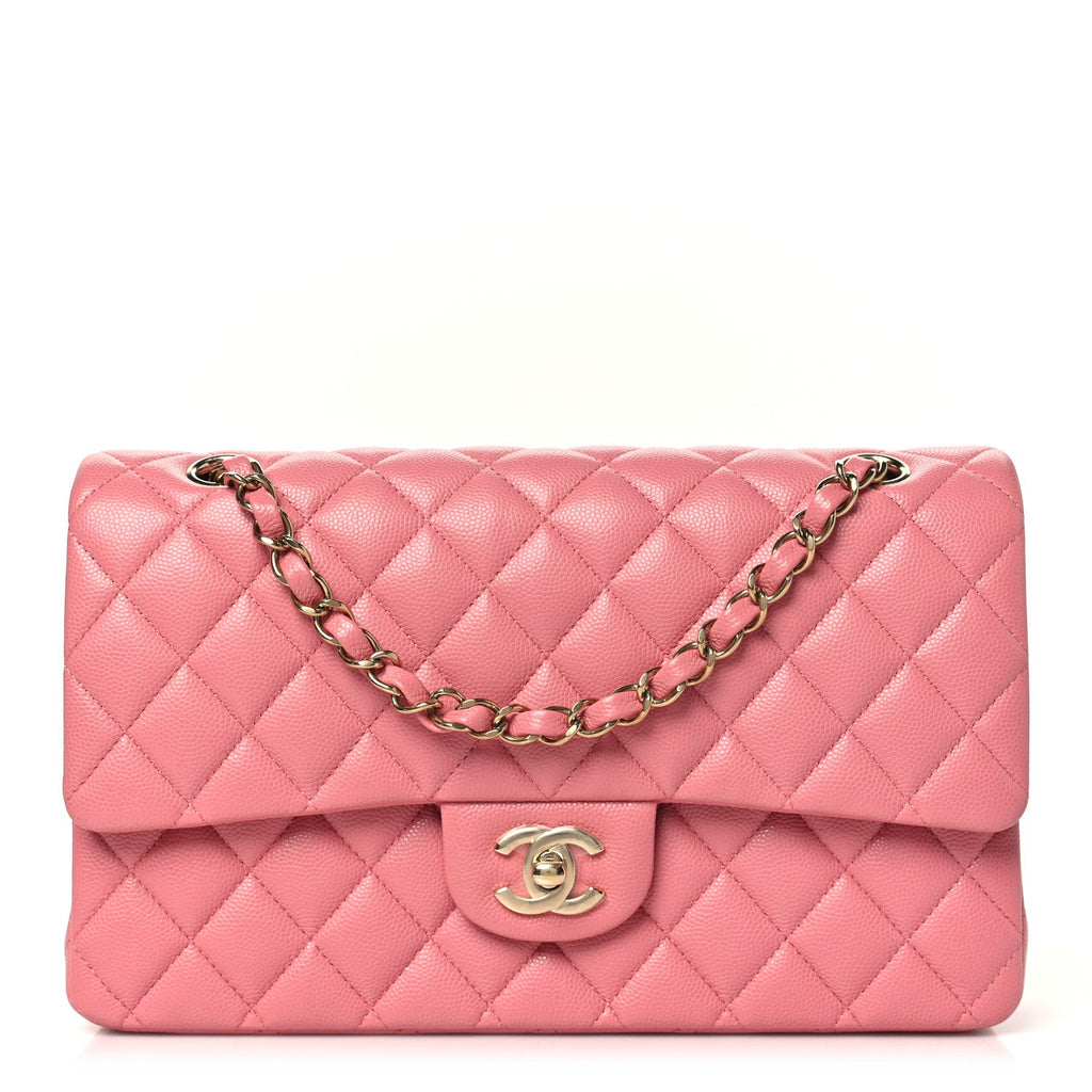 Chanel Caviar Quilted Medium Double Flap Pink