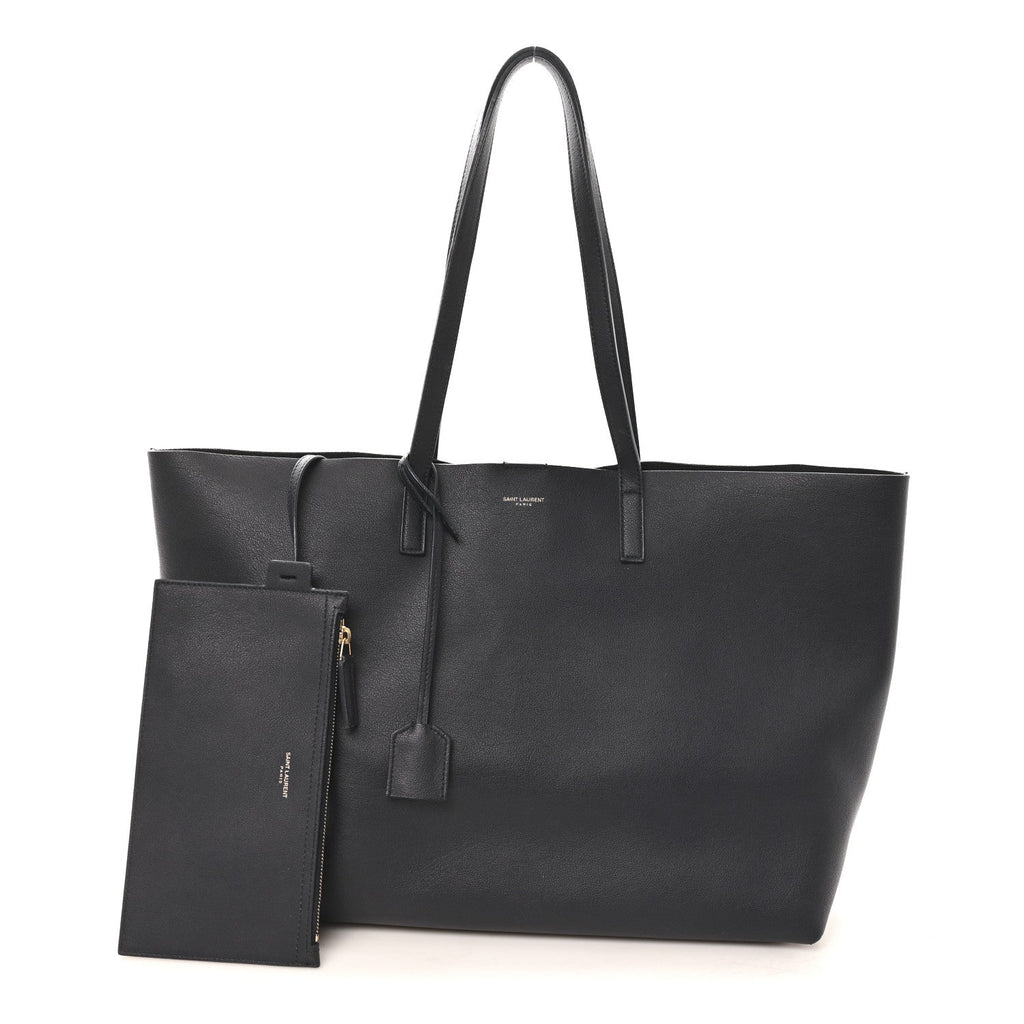 Saint Laurent Calfskin Large Shopping Tote Navy