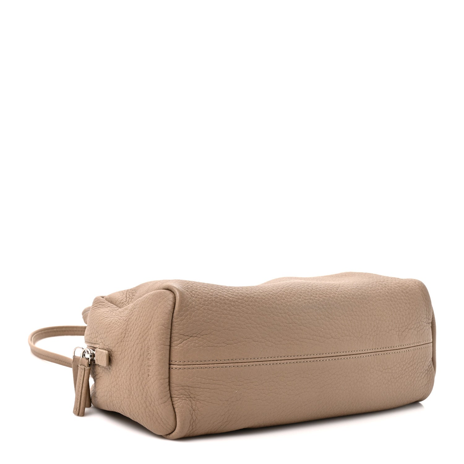 The Row Grained Calfskin Astra Bowling Bag Dark Taupe