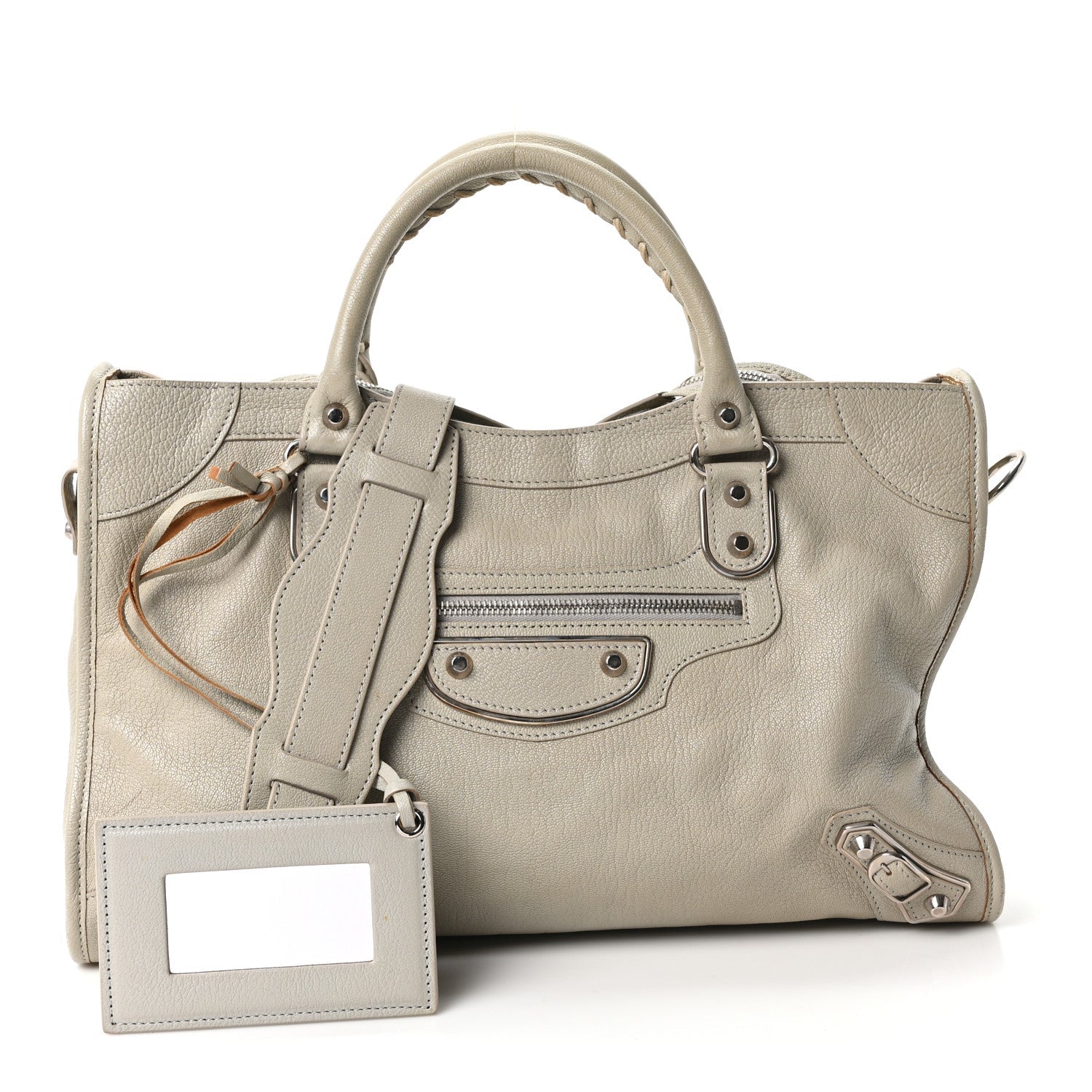 Balenciaga Chevre Gold Metallic Edge Hardware City Gris Glace