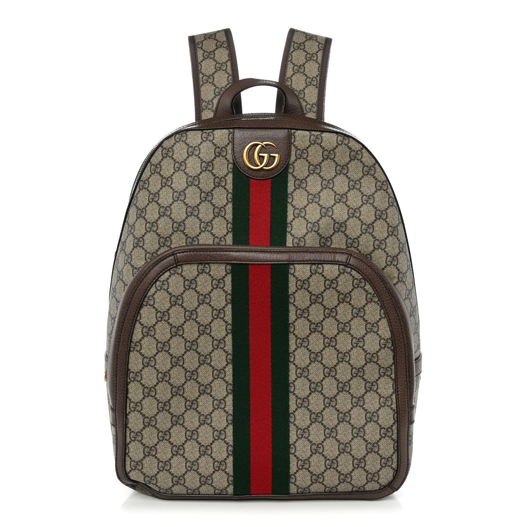 Gucci GG Supreme Monogram Medium Ophidia Day Backpack Brown