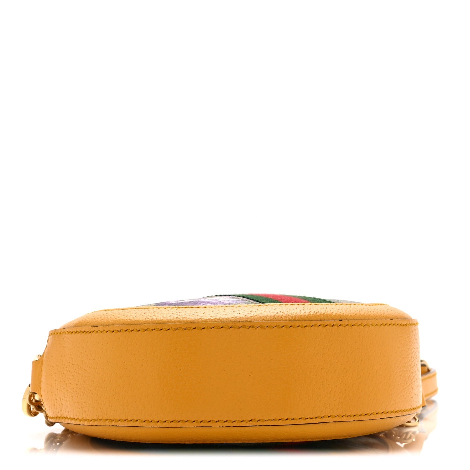 Gucci GG Supreme Monogram Flora Web Mini Ophidia Round Shoulder Bag Beige Multicolor Crop