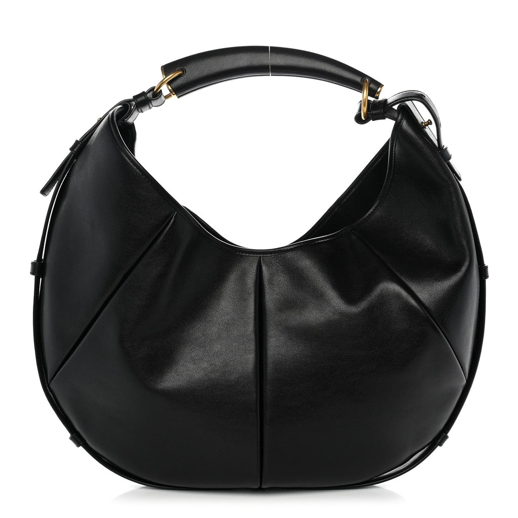 Saint Laurent Calfskin Mombasa Shoulder Bag Black