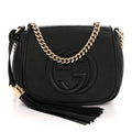 Gucci Pebbled Calfskin Small Soho Flap Crossbody Black