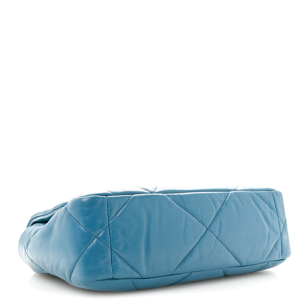 Chanel Goatskin Quilted Medium Chanel 19 Flap Turquoise