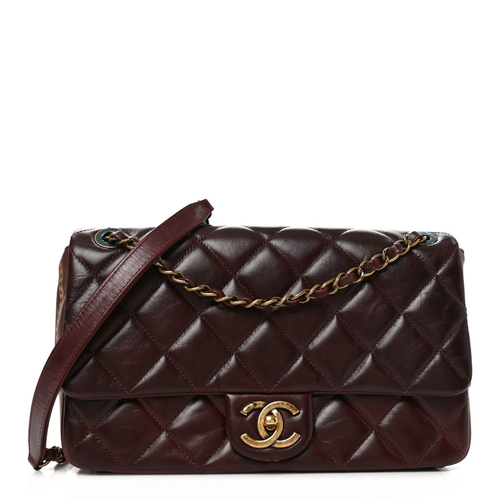 Chanel Hot Stamping Calfskin Tale Of Salzburg Flap Burgundy
