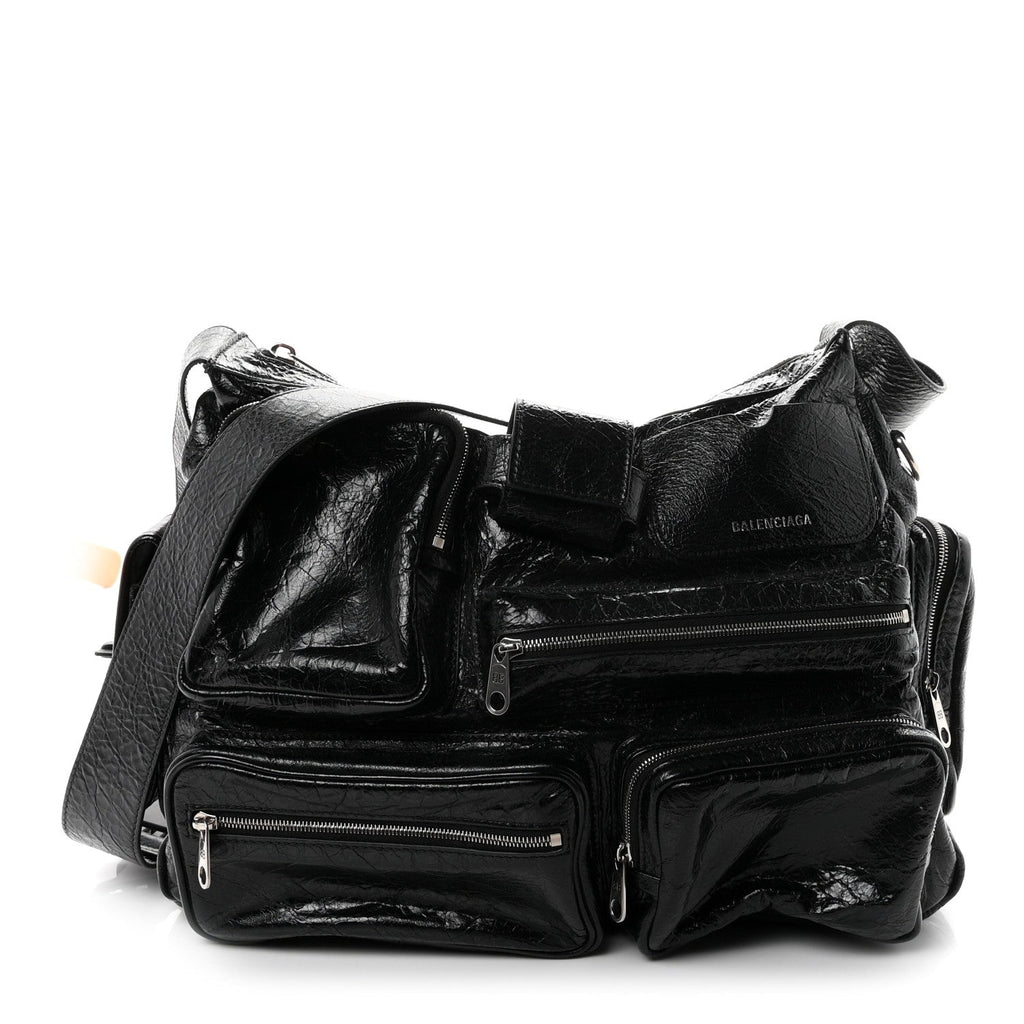 Balenciaga Agneau Arena Superbusy Messenger Bag Black