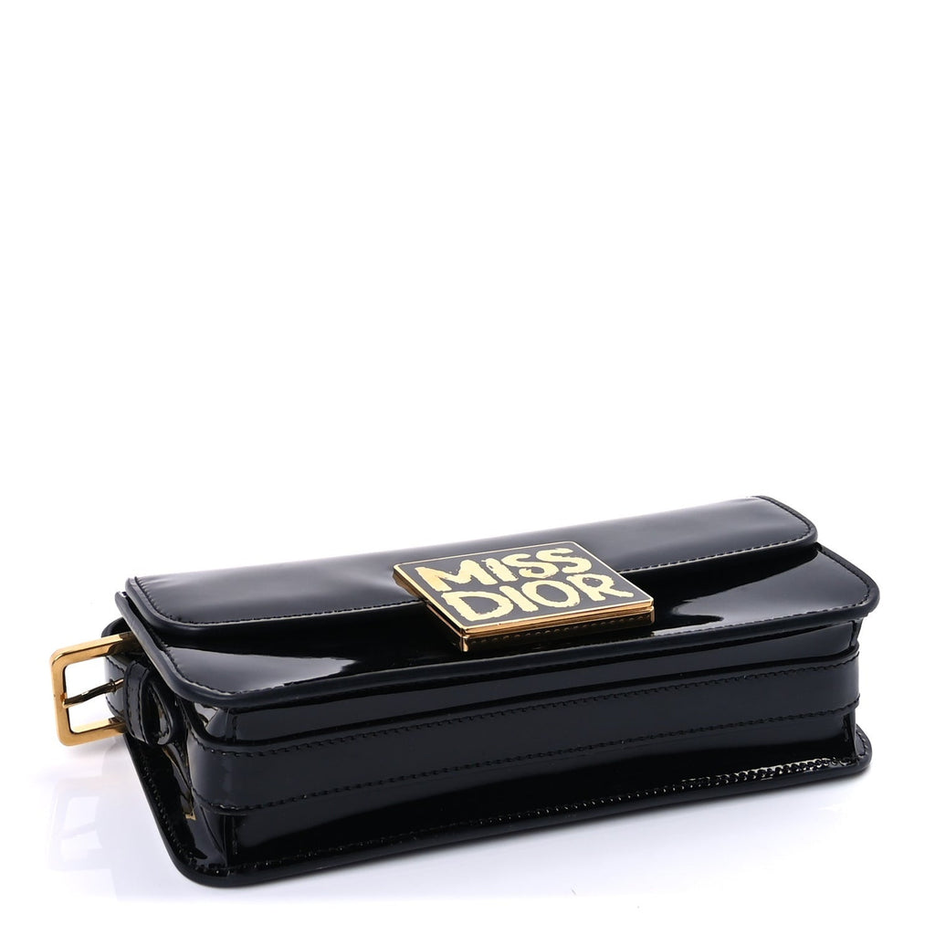 Dior Patent Miss Dior Flap Black