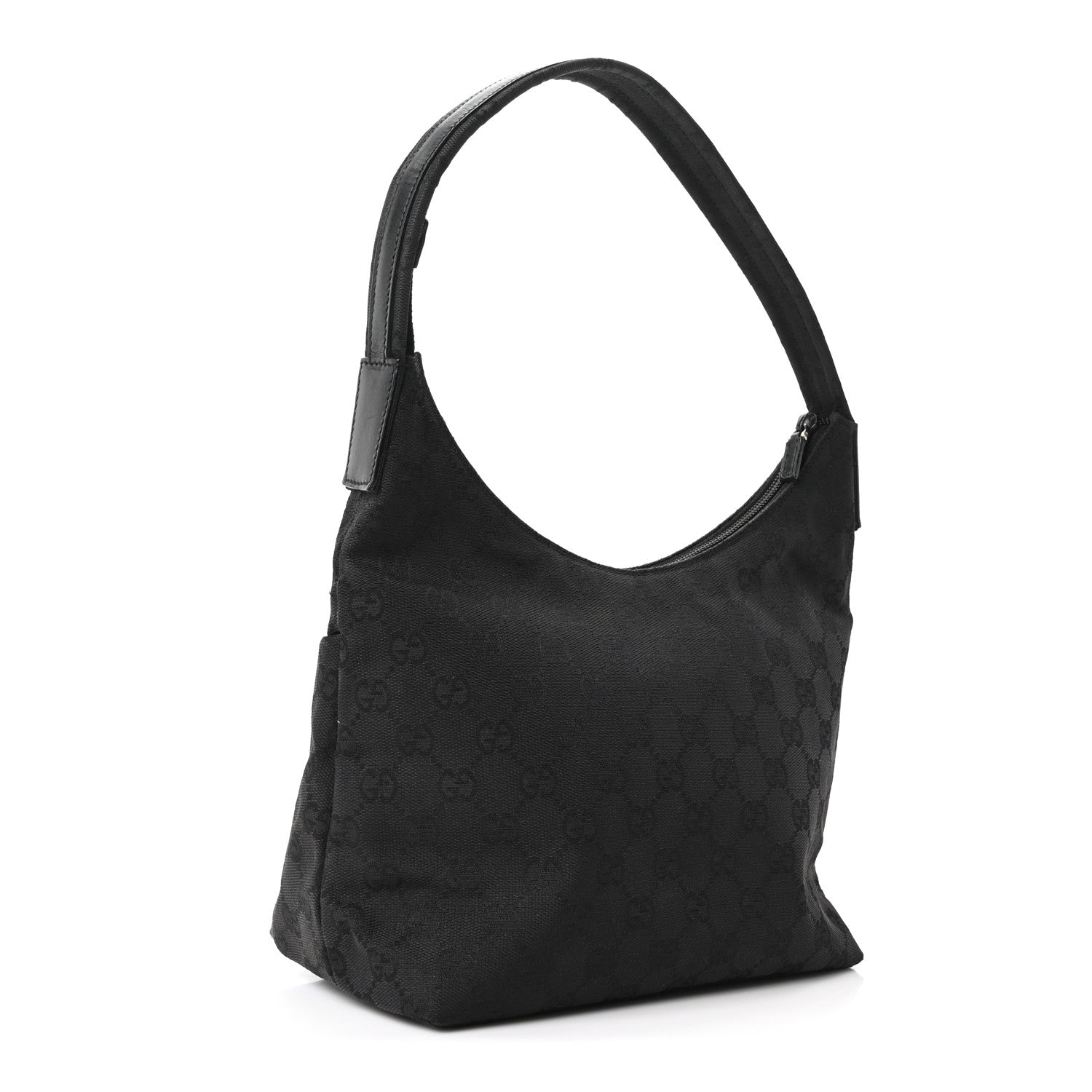 Gucci Nylon Monogram Small Hobo Black