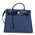 Hermès Military Toile Vache Hunter Herbag Zip 31 PM Bleu Brighton Bleu Saphir
