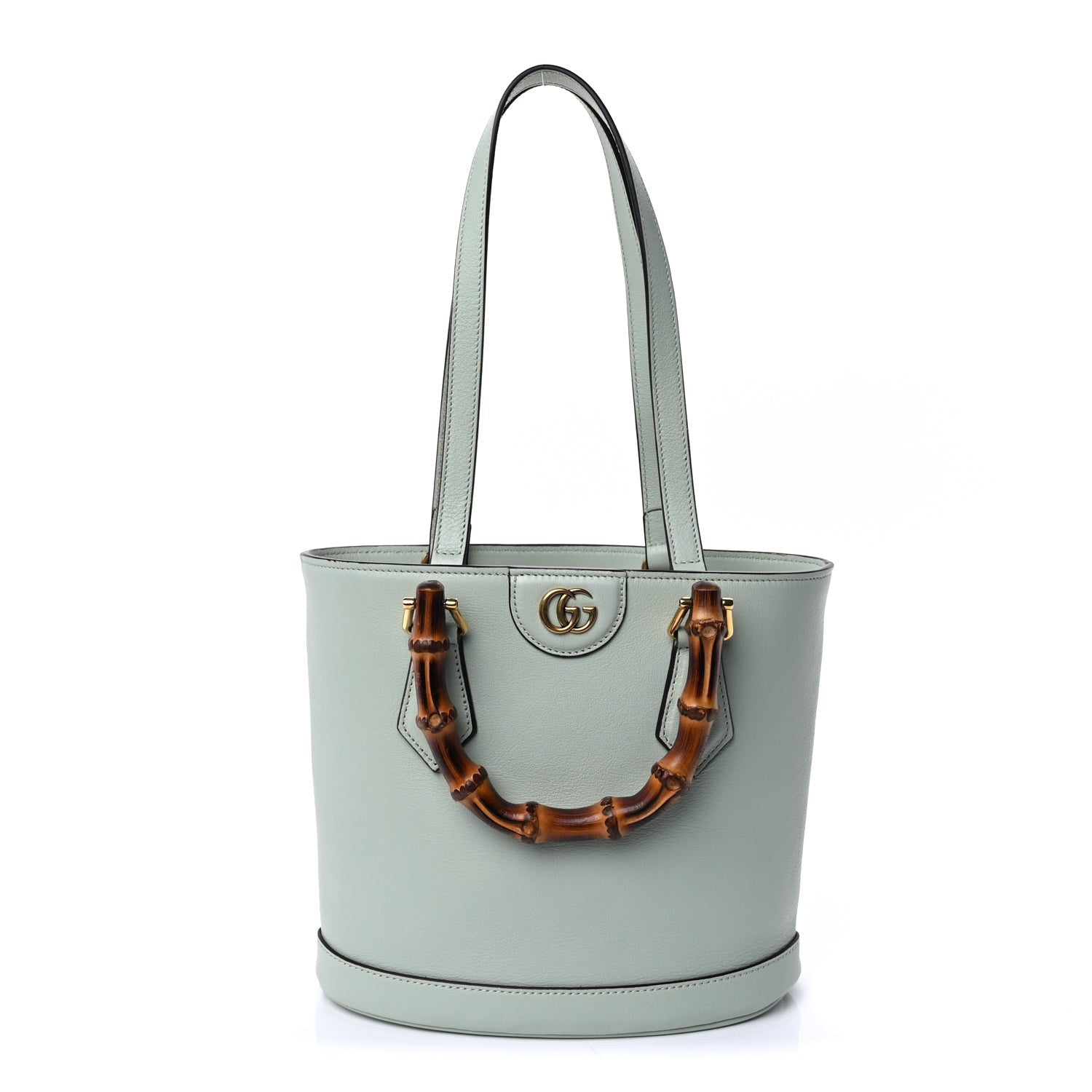 Gucci Softy Wonka Textured Dollar Calfskin Small Diana Round Tote Bag Blue