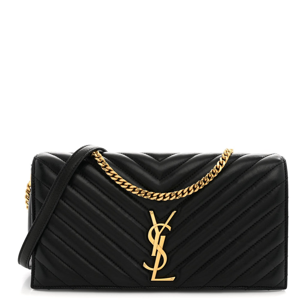 Saint Laurent Lambskin Matelasse Monogram Kate 99 Black