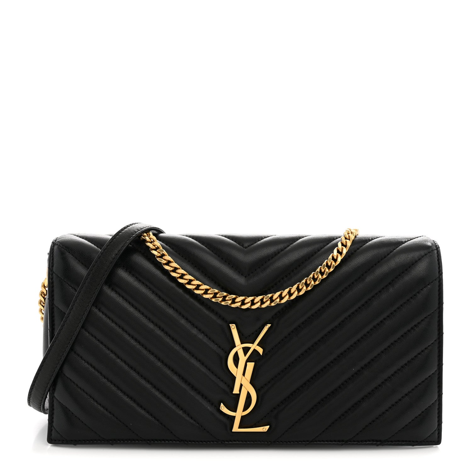 Saint Laurent Lambskin Matelasse Monogram Kate 99 Black