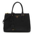 Prada Saffiano Small Galleria Double Zip Tote Black