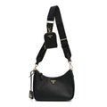 Prada Saffiano Lux Re-Edition 2005 Shoulder Bag Black