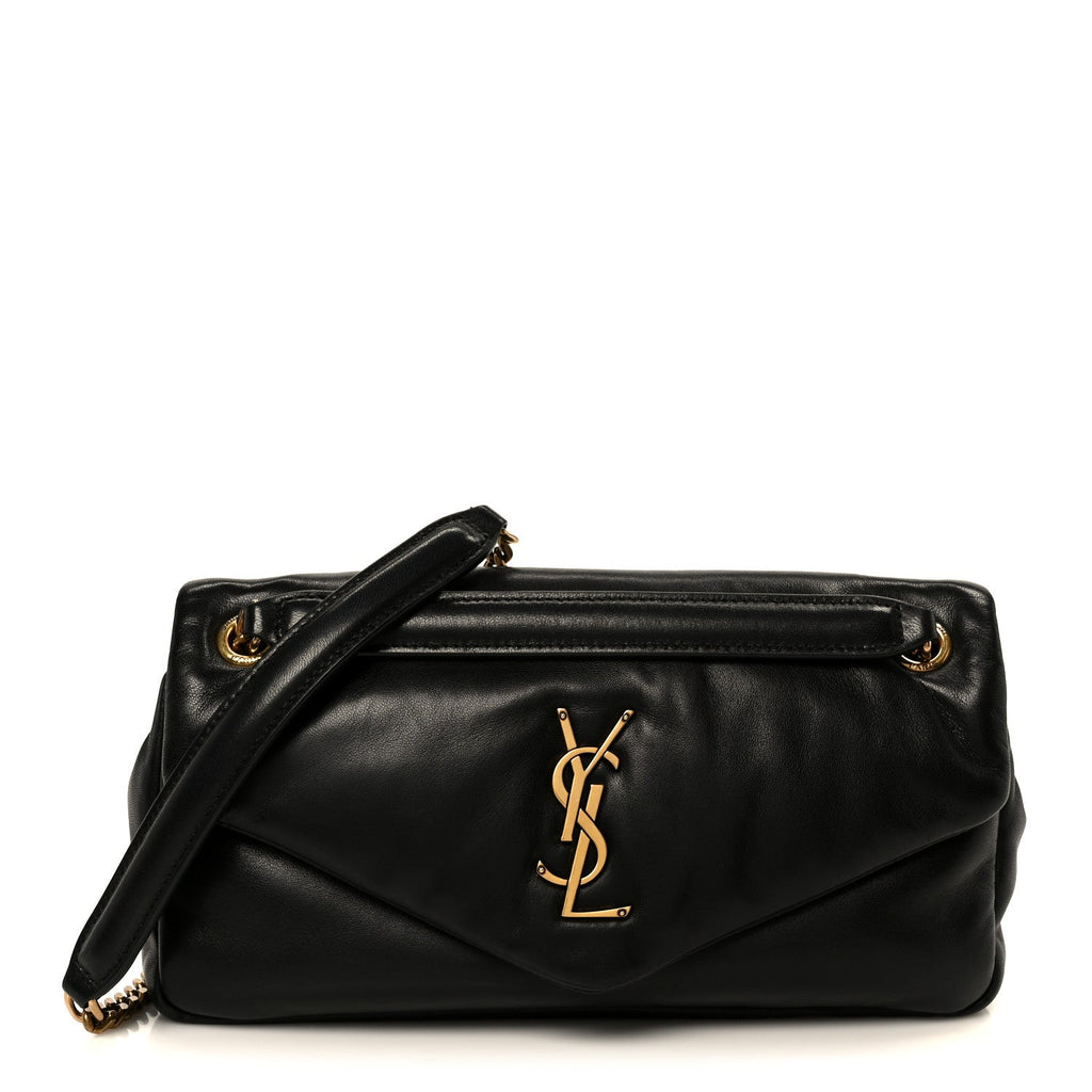Saint Laurent Plunged Lambskin Calypso Black