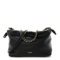 Loewe Mellow Nappa Medium Donut Chain Flamenco Knot Clutch Black