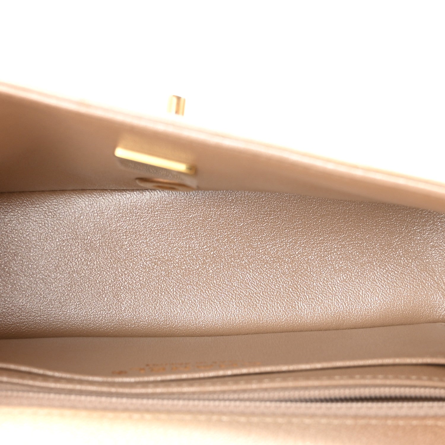 Chanel Metallic Goatskin Quilted Mini Rectangular Flap Gold