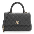Chanel Caviar Quilted Mini Coco Handle Flap Grey