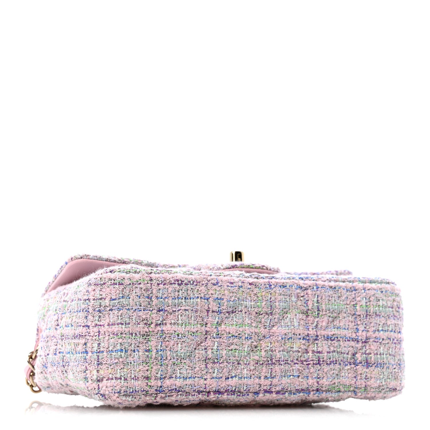 Chanel Tweed Quilted Mini Rectangular Flap Pink Multicolor