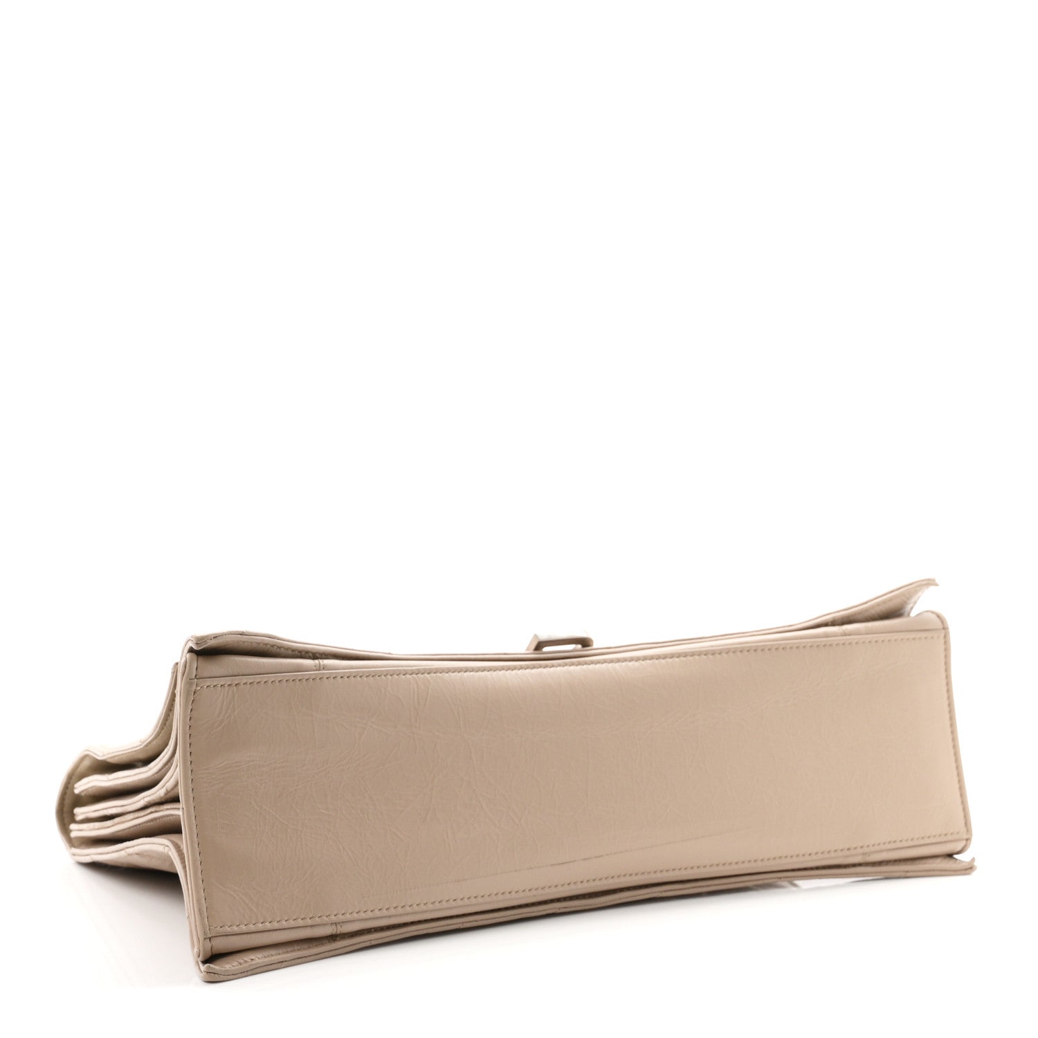 Balenciaga Crushed Calfskin Quilted Large Crush Chain Bag Nude