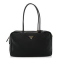 Prada Vitello Daino Large Top Handle Bag Black