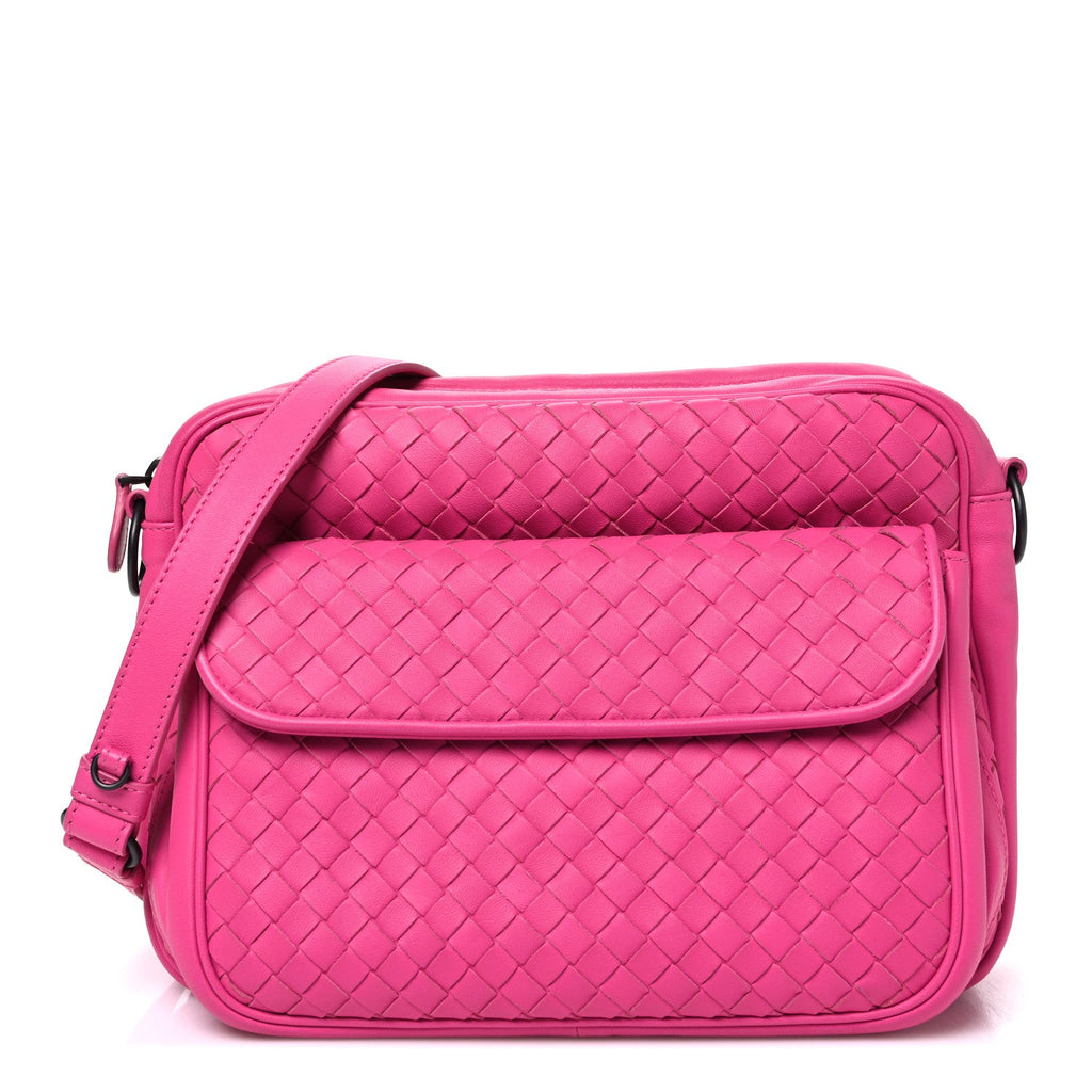Bottega Veneta Nappa Intrecciato Messenger Bag Rosa Shock