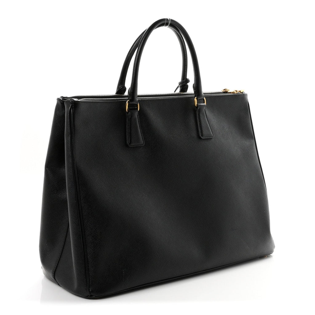 Prada Saffiano Lux Extra Large Galleria Double Zip Tote Black