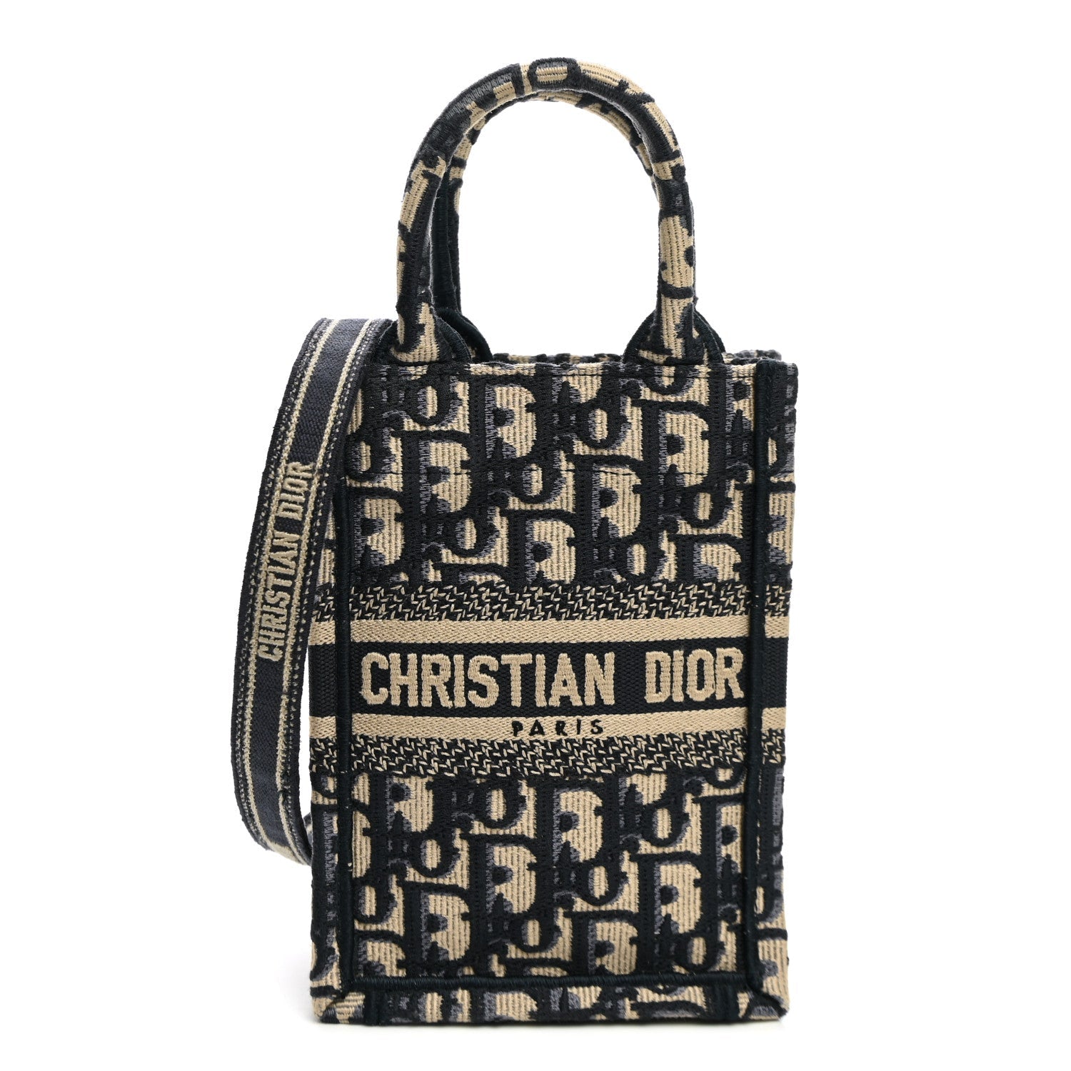 Dior Oblique Mini Book Tote Phone Bag Blue